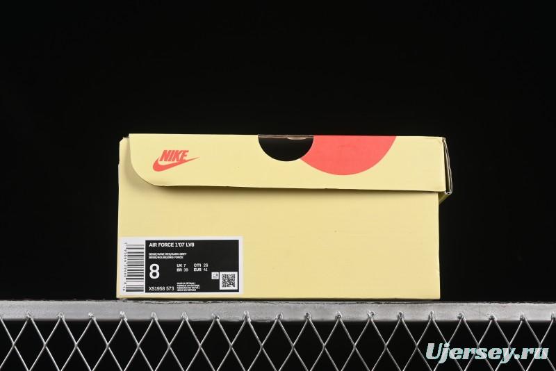 Nike Air Force 1 '07 Low Stussy Collaboration Render Red Swoosh Casual Sneakers - XS1958-573