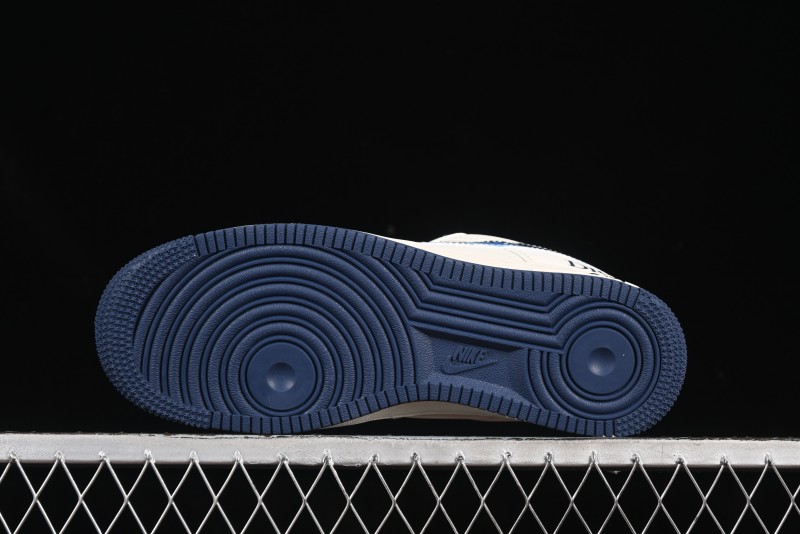 Nike Air Force 1 '07 Low Dior Collaboration Blue Iridescent Swoosh Casual Sneakers - XS1958-569