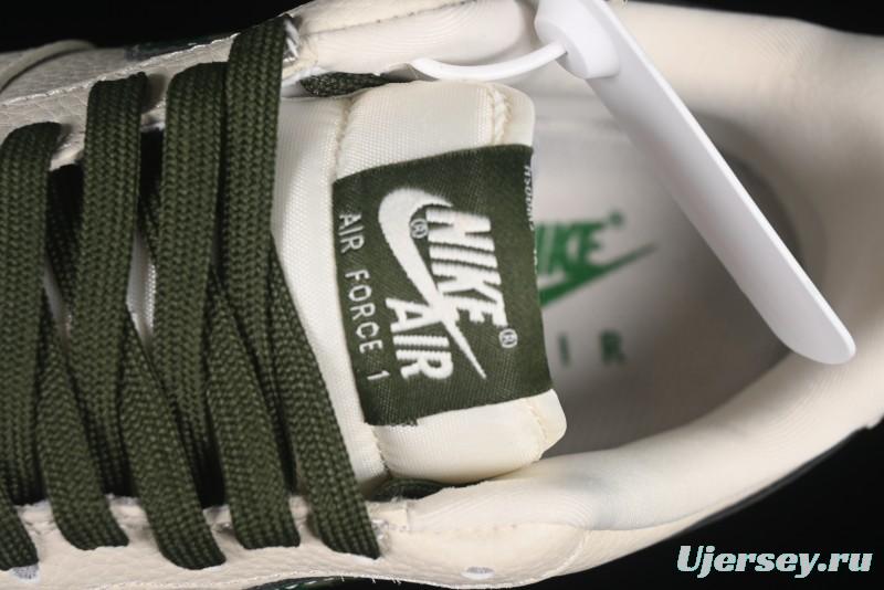 Nike Air Force 1 '07 Low Supreme Collaboration Green Camo Swoosh Casual Sneakers - KK1988-069