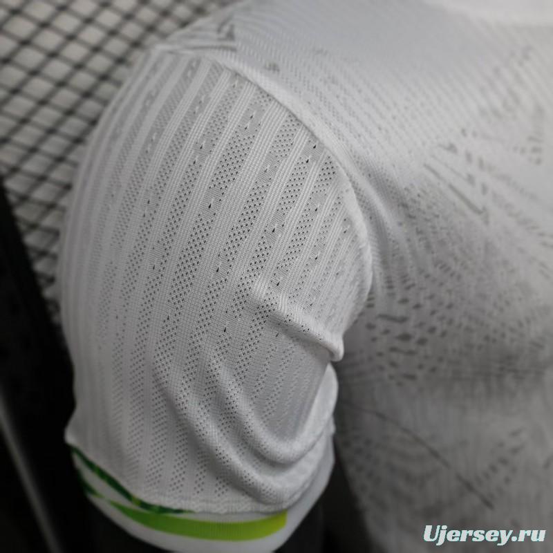 Player Version 2025 Brazil White with Christ the Redeemer Watercolor Jersey