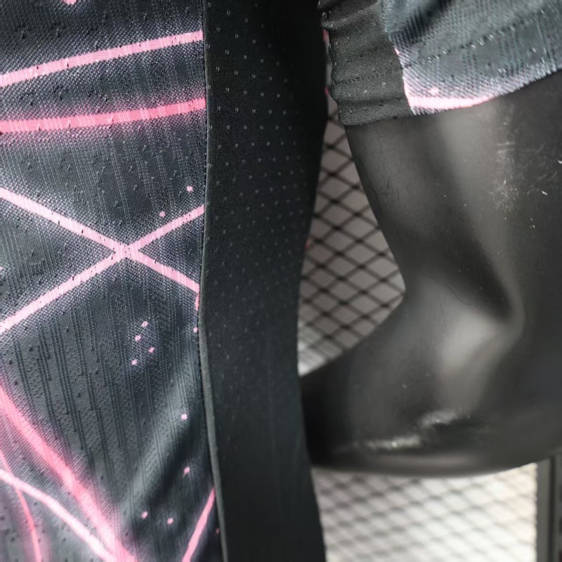Player Version 25/26 Paris Saint-Germain PSG Black with Neon Geometric Network Jersey