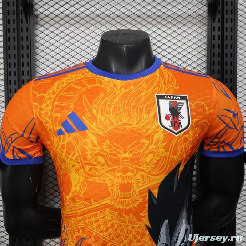 Player Version 2025 Japan Orange with Dragon Ball Z Vegeta Character Jersey