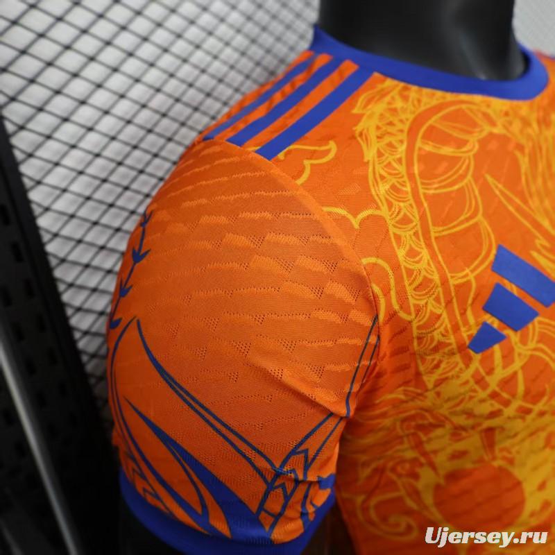 Player Version 2025 Japan Orange with Dragon Ball Z Vegeta Character Jersey