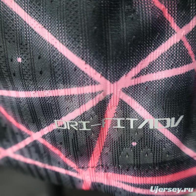 Player Version 25/26 Paris Saint-Germain PSG Black with Neon Geometric Network Jersey