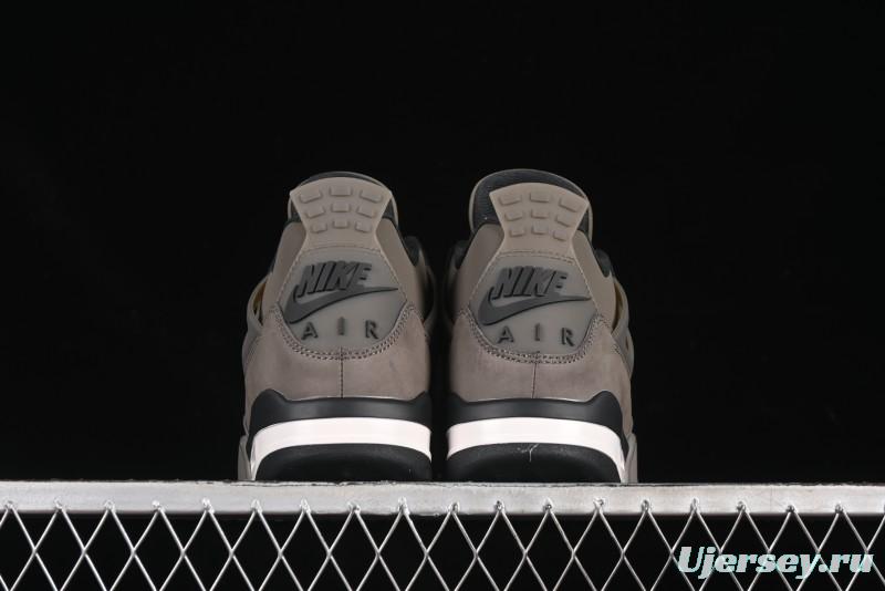 Nike Air Jordan 4 Retro Sneakers in Cave Stone Brown Suede with Black Mesh - FV5029-200
