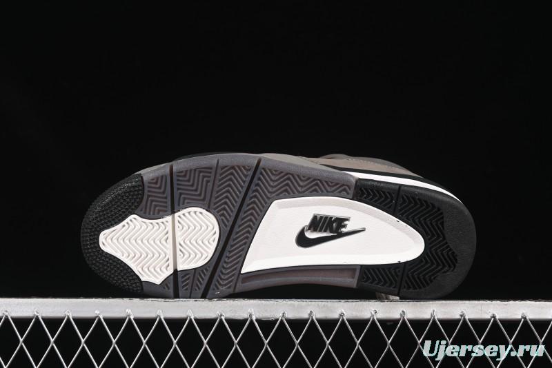 Nike Air Jordan 4 Retro Sneakers in Cave Stone Brown Suede with Black Mesh - FV5029-200