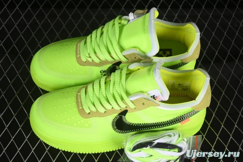 Nike Off White x Air Force 1 Low OW Collaboration Transparent Yellow Sneakers - AO4606-700
