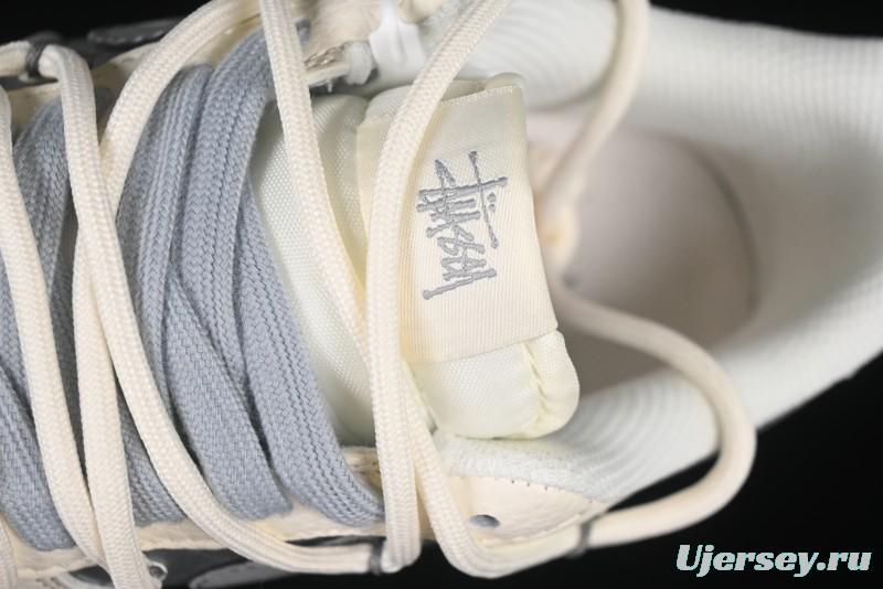 Nike Air Force 1 '07 Low Stussy Collaboration Grey Diamond Lace-Up Casual Sneakers - DM6868-072