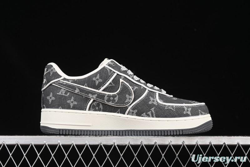 Nike Air Force 1'07 Low LV Collaboration Black Denim Casual Sneakers - SC9207-530