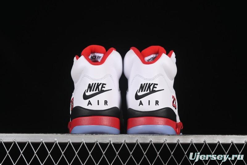 Nike Air Jordan 5 Retro Basketball Shoes Fire Red Black Tongue - HQ7978-101