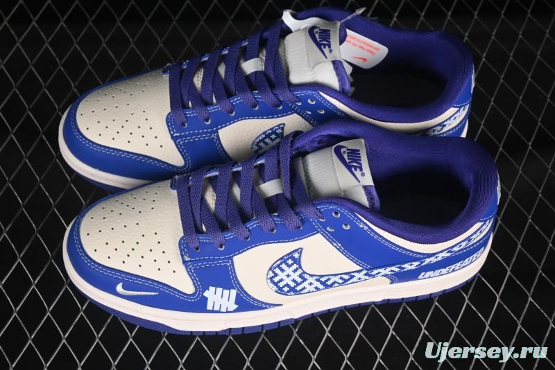 Nike SB Dunk Low UN Series Mosaic Blue Swoosh Anniversary Customized Low-Top Casual Skate Shoes - KK1333-045