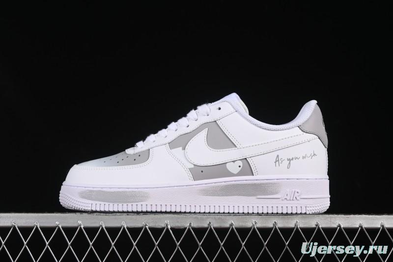 Nike Air Force 1 '07 Low Custom Official Hot Style 2D Theme White Gray Spray Paint Casual Sneakers - CW2288-111