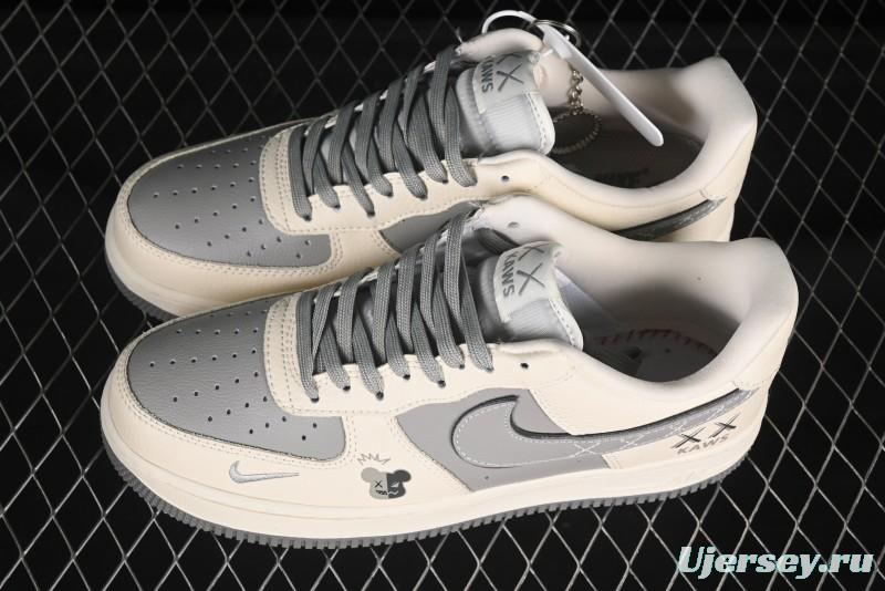 Nike Air Force 1'07 Low Kaws Collaboration Beige Grey Casual Sneakers - KK1988-078