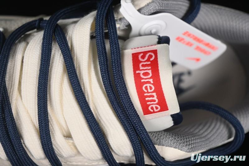 Nike Air Force 1 '07 Low Supreme Collaboration Two-Tone Blue Grey Lace-Up Casual Sneakers - DM6868-068