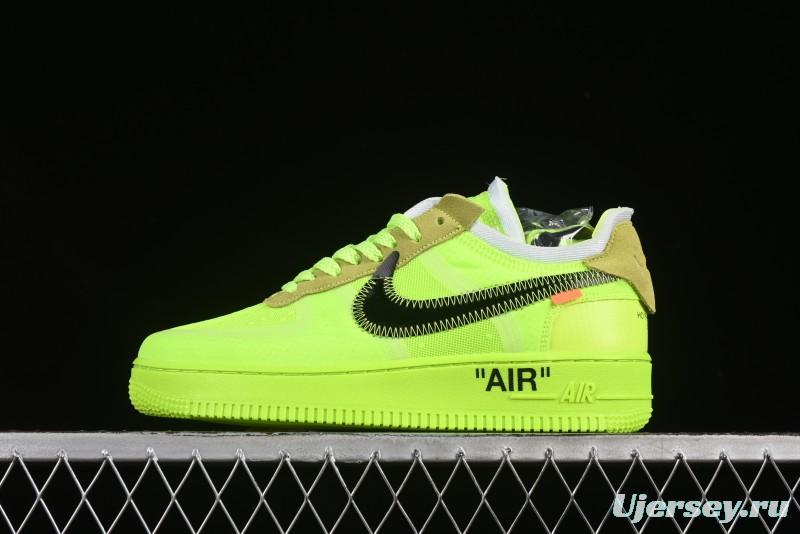 Nike Off White x Air Force 1 Low OW Collaboration Transparent Yellow Sneakers - AO4606-700