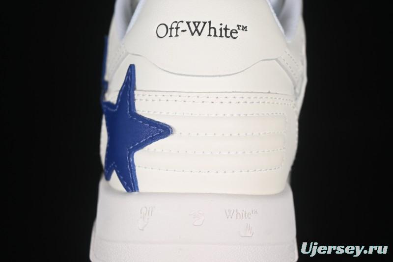 Off-White Out Of Office Low-Top Fashion Sneakers White Blue Star - AJD4