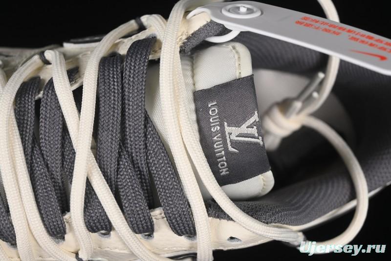 Nike Air Force 1 '07 Low LV Collaboration Grey Swoosh Drawstring Casual Sneakers - DM6868-067