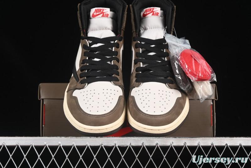 Nike Travis Scott x Air Jordan 1 High OG AJ1 Reverse Swoosh Limited Edition - CD4487-100