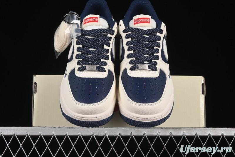 Nike Air Force 1 '07 Low Supreme Collaboration Light Blue Edge Casual Sneakers - HH7518-057