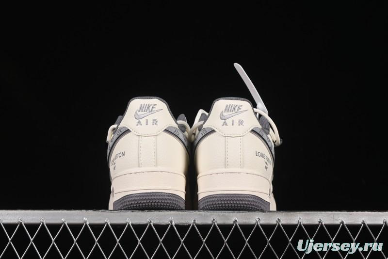 Nike Air Force 1 '07 Low LV Collaboration Grey Swoosh Drawstring Casual Sneakers - DM6868-067