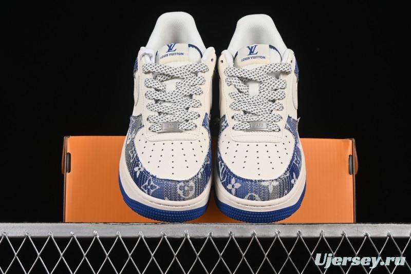 Nike Air Force 1 '07 Low Stussy Collaboration Gradient Denim Casual Sneakers - XS1958-586