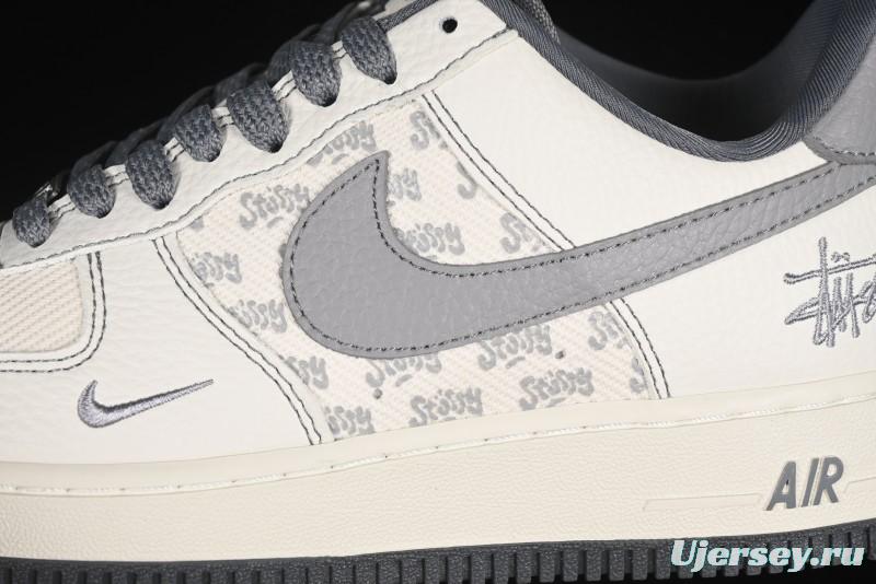 Nike Air Force 1'07 Low Stussy Collaboration Woven Fabric Low-Top Casual Sneakers - BZ6808-101