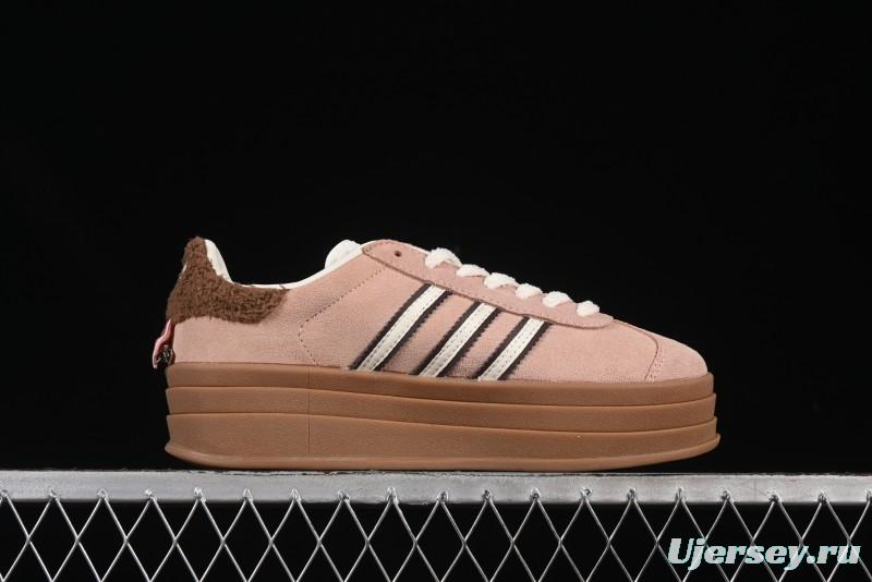 Adidas Originals Gazelle Bold JR4244 Collaboration Low-Top Platform Sneakers with Slip-Resistant Durable Sole