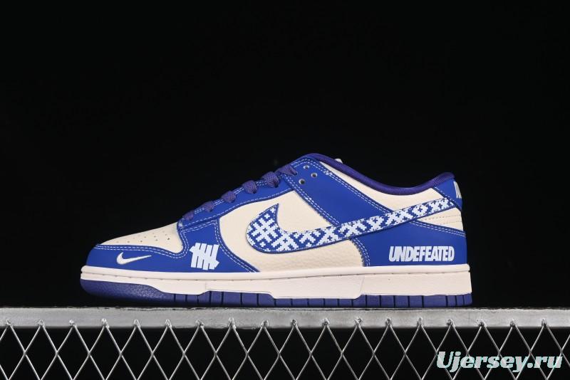 Nike SB Dunk Low UN Series Mosaic Blue Swoosh Anniversary Customized Low-Top Casual Skate Shoes - KK1333-045
