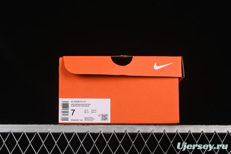 Nike Zoom Fly 6 Lightweight Responsive Running Shoes with Flyknit and Carbon Fiber Plate - FN8455-104