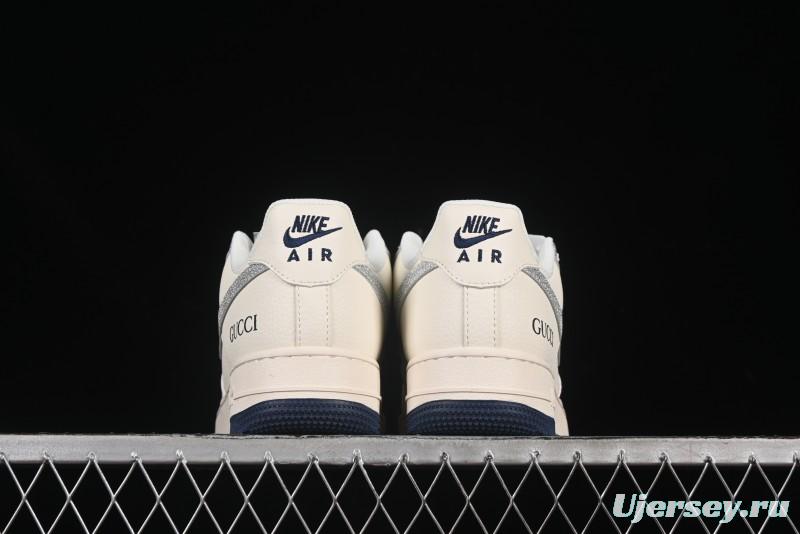 Nike Air Force 1 '07 Low Gucci Collaboration Silver Swoosh Casual Sneakers - XS1958-546