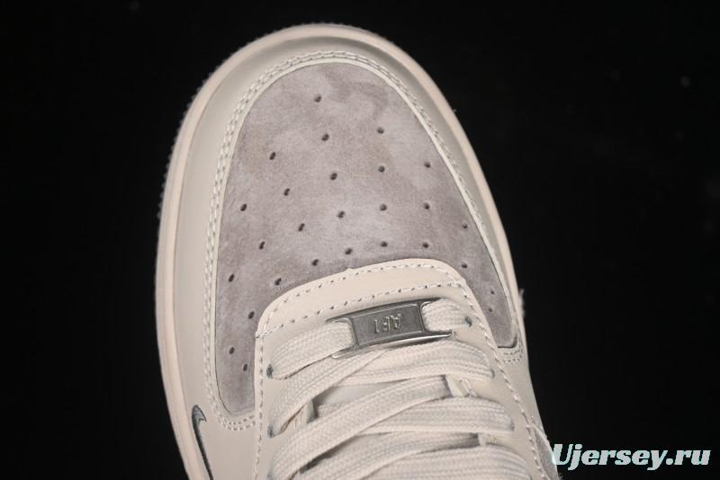 Nike Air Force 1 '07 Low Stussy Collaboration Pig Grey Swoosh Grey Sole Casual Sneakers - XX3168-126