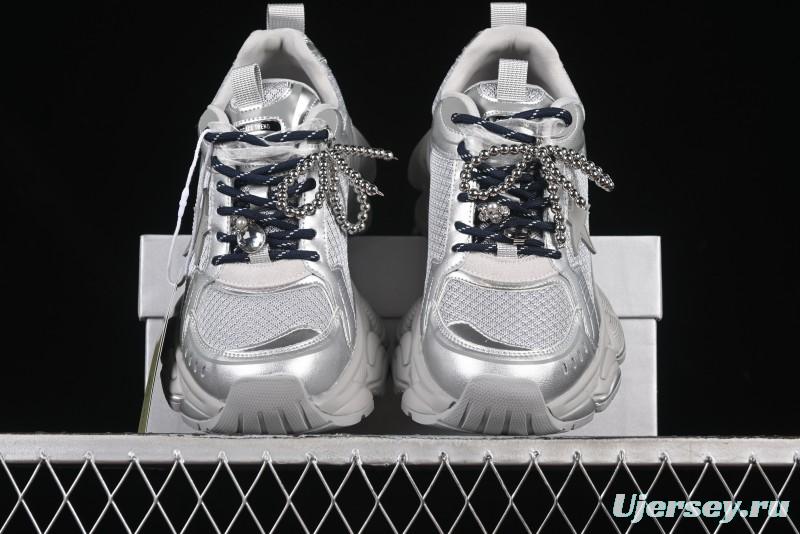 GG-CC Star Same Style Lace-up Hollow Out Dad Shoes with 5cm Height Increase - G25X269