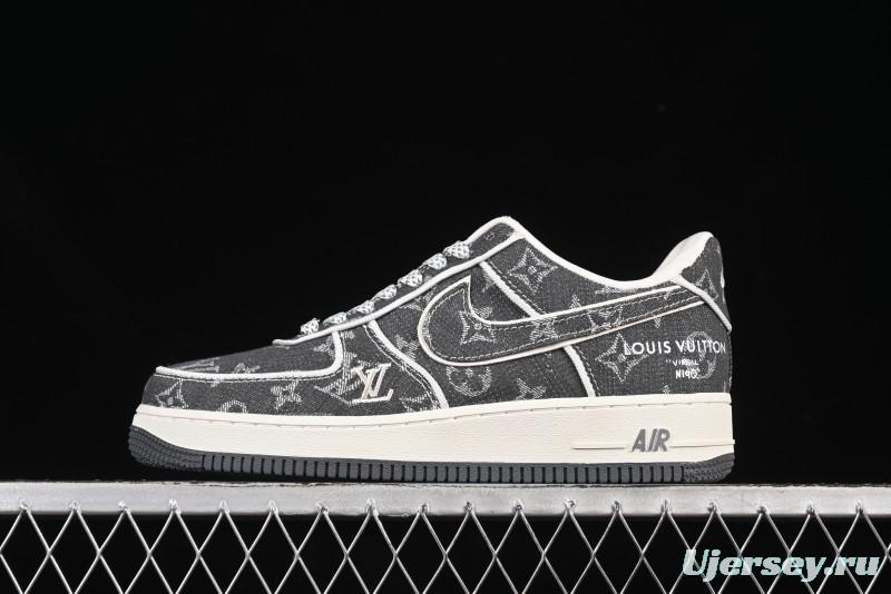 Nike Air Force 1'07 Low LV Collaboration Black Denim Casual Sneakers - SC9207-530