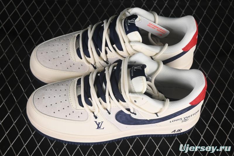 Nike Air Force 1 '07 Low LV Collaboration Blue Swoosh Drawstring Casual Sneakers - DM6868-083