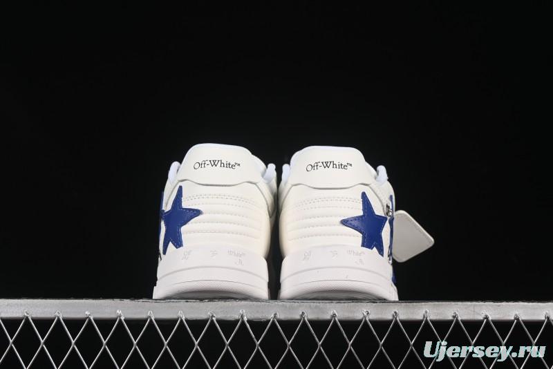 Off-White Out Of Office Low-Top Fashion Sneakers White Blue Star - AJD4