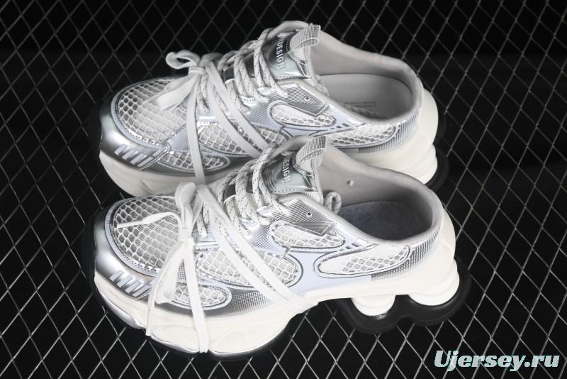 GG-CC Star-Design Lace-Up Hollow-Out Platform Sneakers with 5cm Height Boost - G25U9789