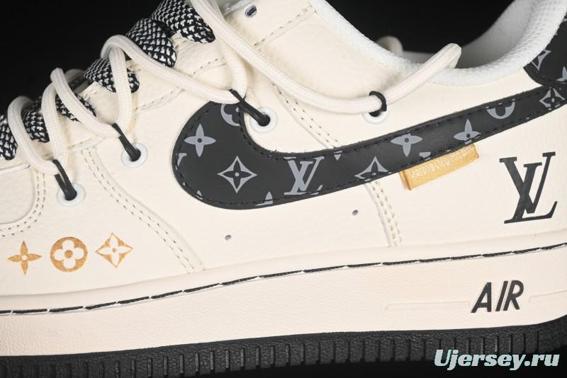 Nike Air Force 1 '07 Low LV Collaboration Blue Swoosh Drawstring Casual Sneakers - DM6868-061