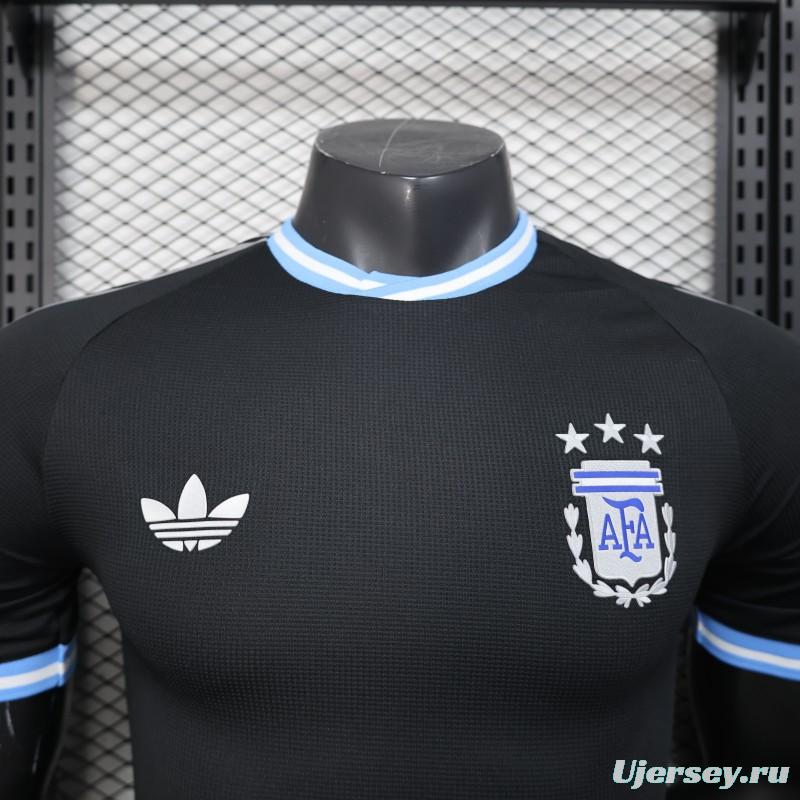 Player Version 2025 Argentina Black with Sky Blue Trim Jersey