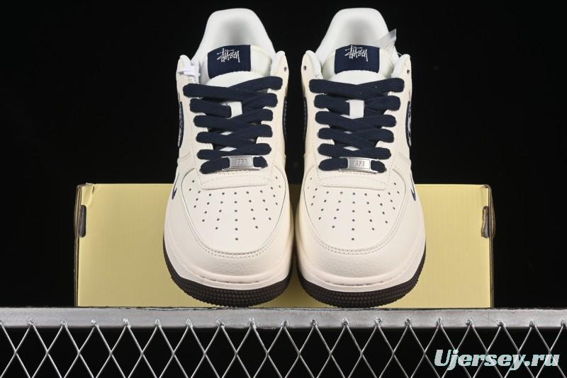 Nike Air Force 1 '07 Low Stussy Collaboration Cartoon Swoosh Casual Sneakers - ZH2598-309