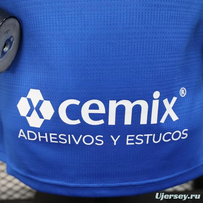 Player Version 25/26 Cruz Azul Home Blue with Digital Pixel Pattern Jersey
