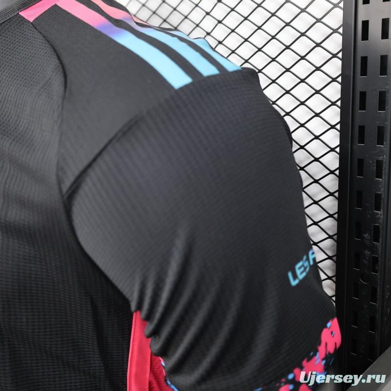 Player Version 2025 Algeria Black with Colorful Gradient Accents Jersey