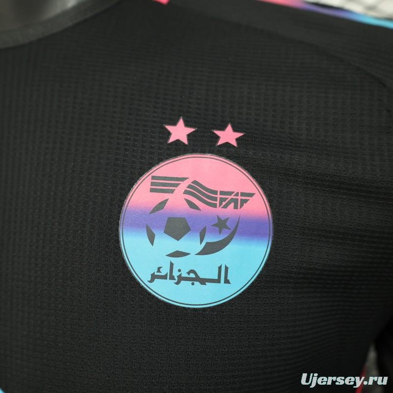 Player Version 2025 Algeria Black with Colorful Gradient Accents Jersey