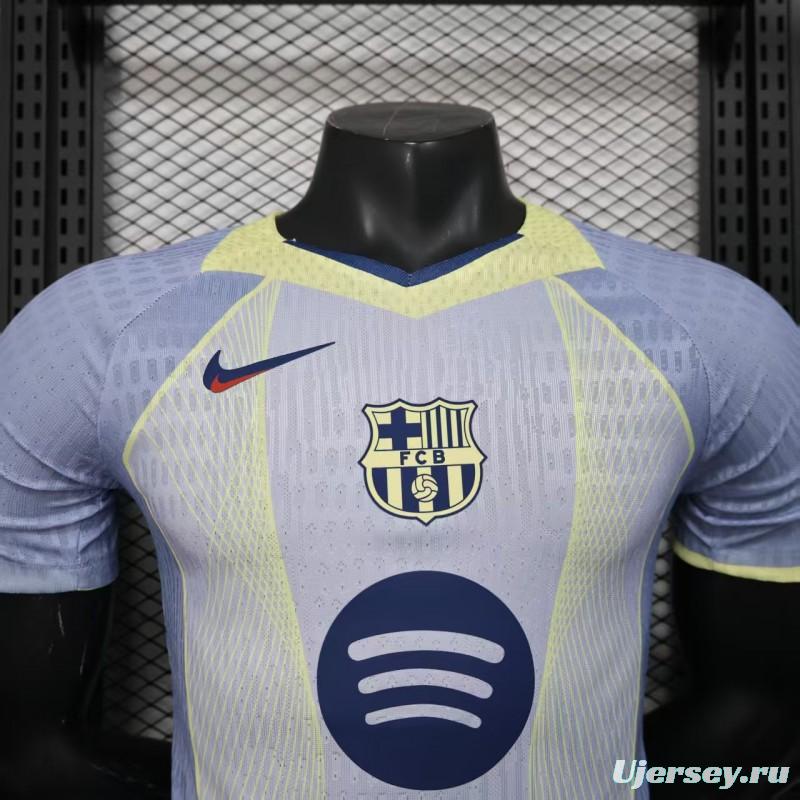 Player Version 25/26 Barcelona Light Blue with Geometric Pattern Jersey