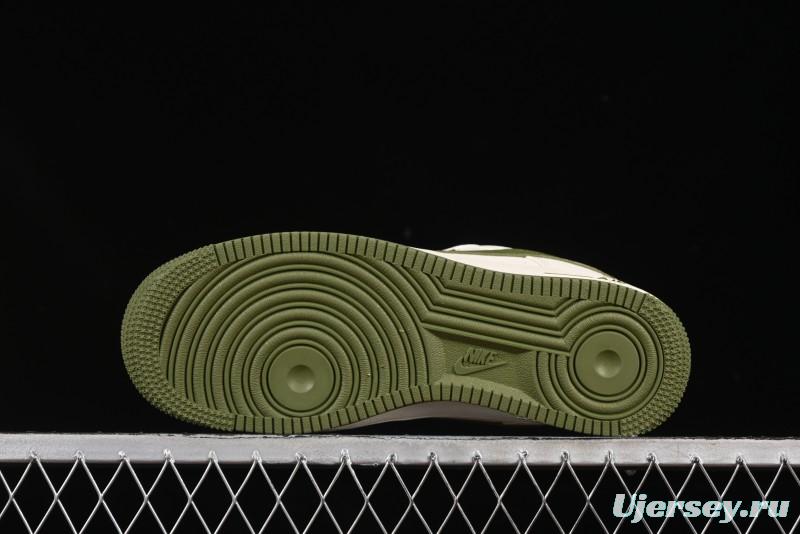 Nike Air Force 1 '07 Low Stussy Collaboration Green Swoosh Gold Embroidery Casual Sneakers - XX3168-151