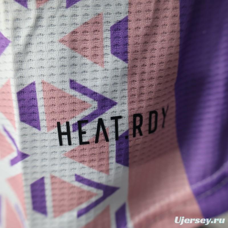 Player Version 2025 Algeria White-Pink with Geometric Pattern Jersey