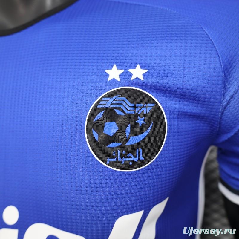 Player Version 2025 Algeria Blue with Arabic Sponsor Jersey