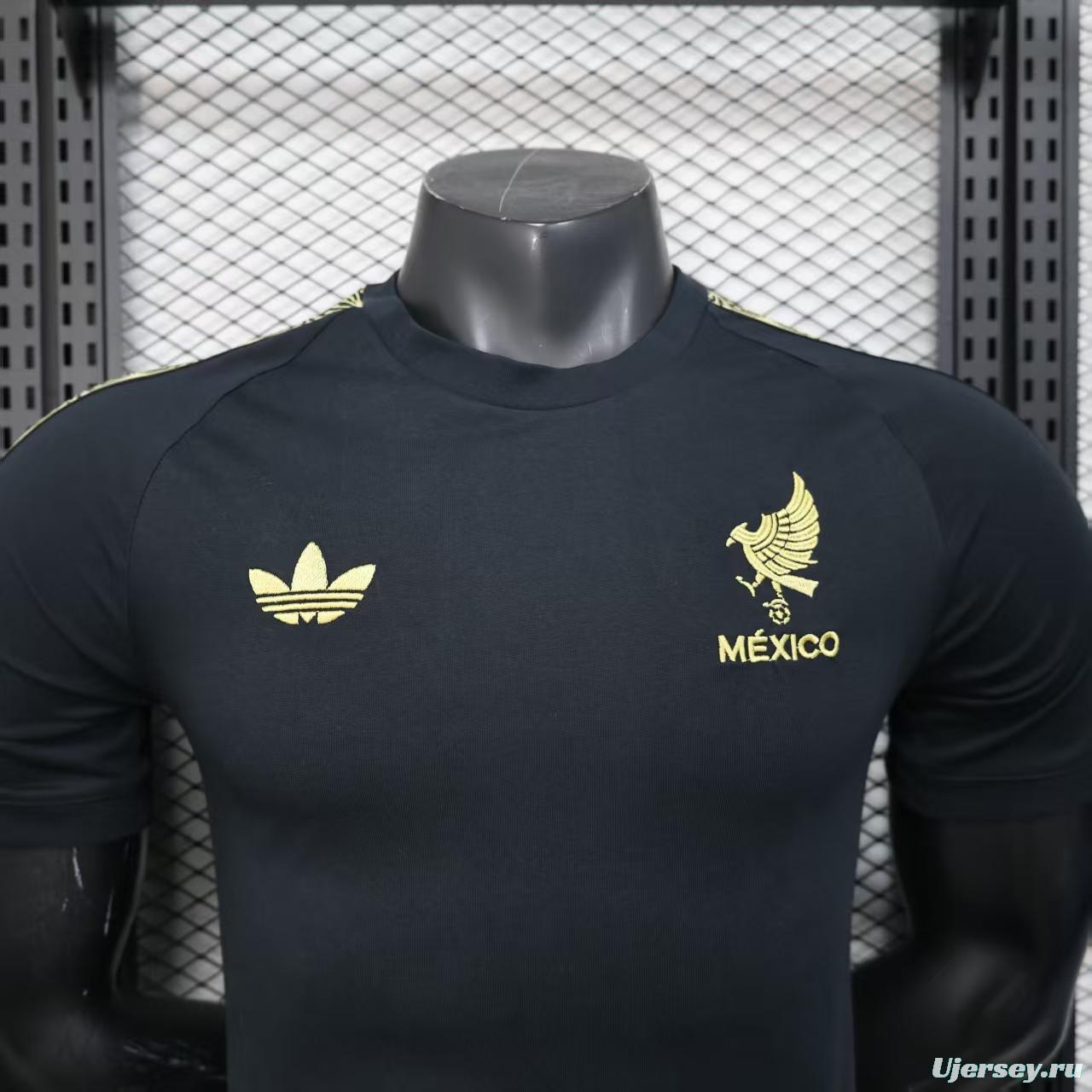 2025 Mexico Cotton Black Casual T-Shirt