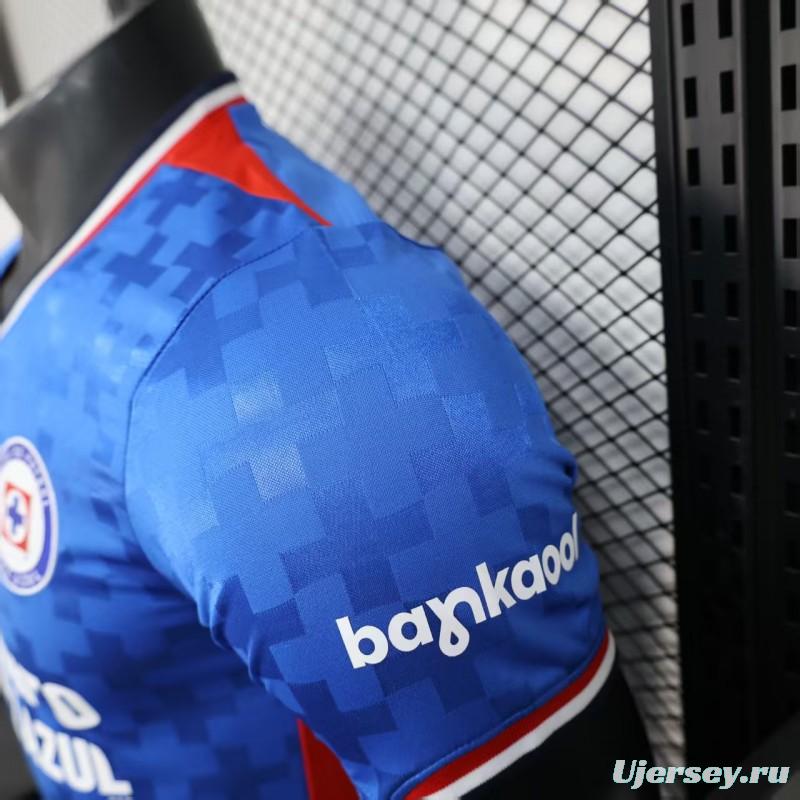Player Version 25/26 Cruz Azul Home Blue with Digital Pixel Pattern Jersey