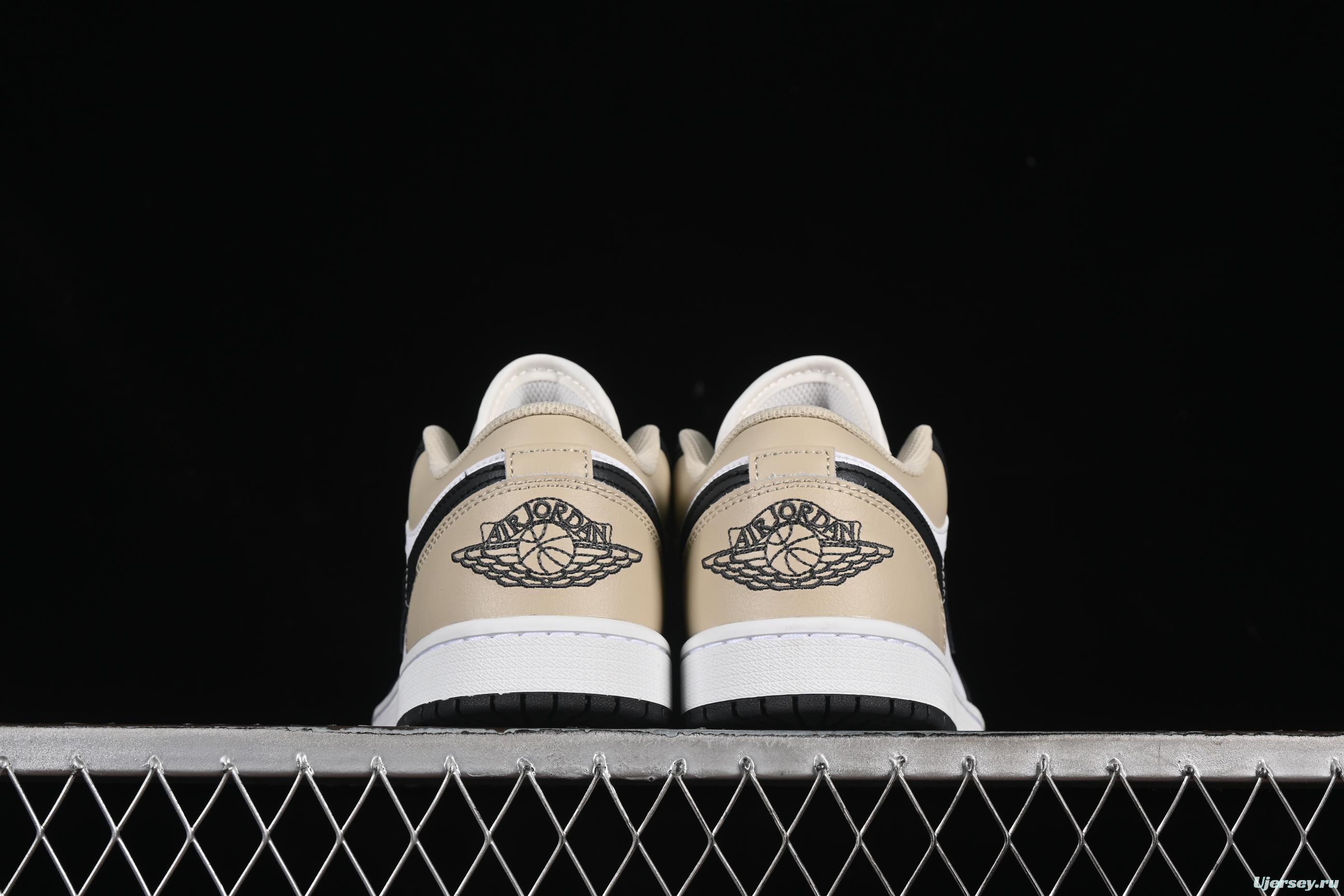 Nike Air Jordan 1 Low Retro Casual Sneakers in Cream White - 553558-153