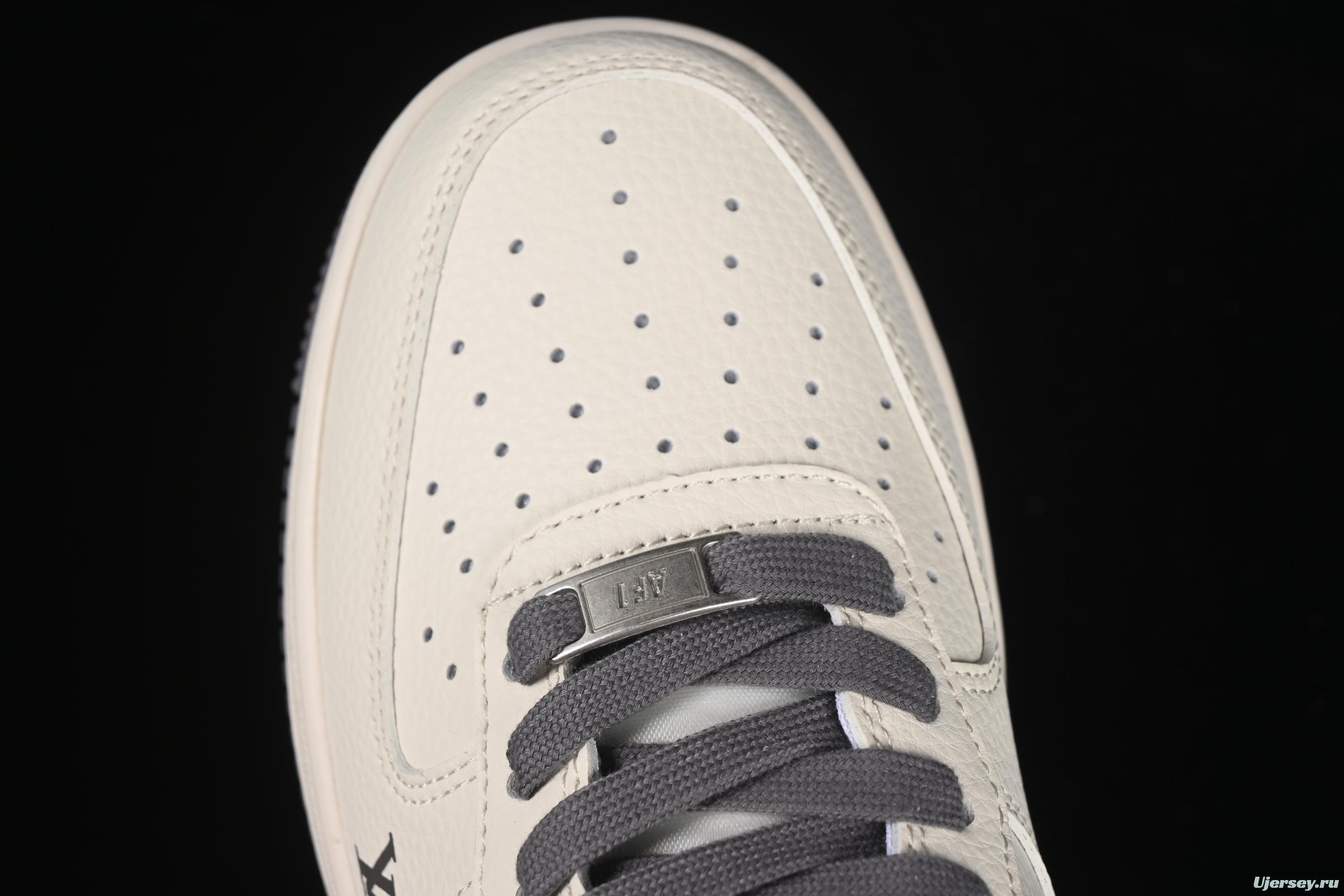 Nike Air Force 1'07 Low LV Collaboration Grey Denim Swoosh Casual Sneakers - XX3168-136